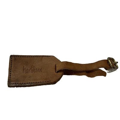Vintage Hartmann Raw Leather Luggage Hang Tag ID Suitcase Bag - Image 1 of 4