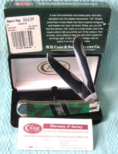 2008 Rare CASE XX 6639 EXOTIC ARIZONA JADE FULL SIZE 4 1/8 TRAPPER Pocket Knife - Picture 1 of 7