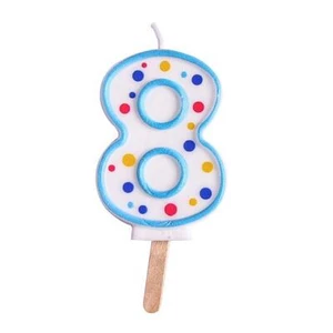 Birthday Cake Candles Blue Number Numeral 8 64mm 2.5" Party Celebration Topper - Picture 1 of 1