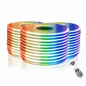 10m DC12V RGB LED Neon Rope Light Strip Flex Tube Store AD Boat Bar Sign Decor - Picture 1 of 8