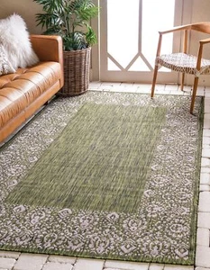 Unique Loom Outdoor Border Collection Area Rug - Floral Border (3' 3" x 5' 3"... - Picture 1 of 12