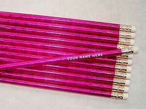 12 Glitzy "Prism"  Personalized Pencils 