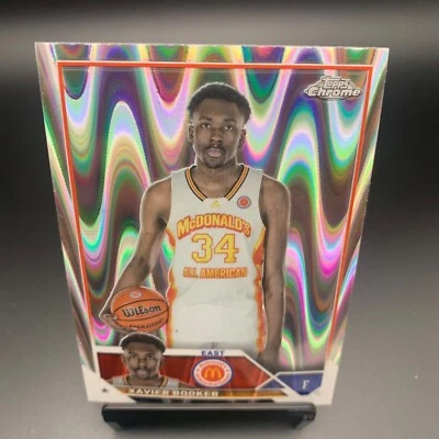 2023 Topps Chrome McDonalds #49 Xavier Booker RayWave Refractor Michigan State - Image 1 of 2