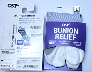 OS1st BR4 Bunion Relief Socks White L - Picture 1 of 6