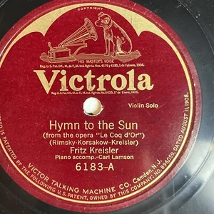 12" 78 RPM-Fritz Kreisler-Hymn to the Sun/Slavonic Dance No. 2/Victrola 6183 - Imagen 1 de 4