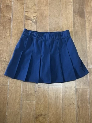 Abercrombie 儿童女孩 7/8 海军蓝褶饰短裙短裤 — 第 1/4 张图片