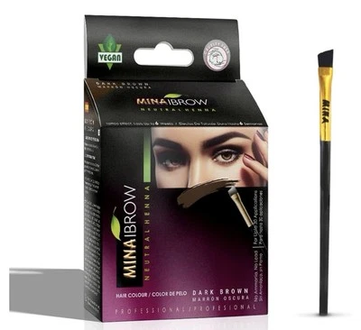 MinaiBrow Dark Brown Powder Brow Tint Kit with brush - Image 1 of 2