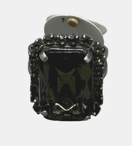 Anillo ajustable Mariana hecho a mano piedra cristal verde tono plata talla única LEER N - Imagen 1 de 5