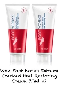 Avon Foot Works Extreme Cracked Heel Restoring Cream 75ml X2 - Picture 1 of 1