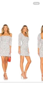 NWT Revolve size XXS Emory dress in floral print zip close lined off shoulder - Picture 1 of 9