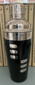 Vintage Stainless Steel Cocktail Shaker Mixer With Cocktail Recipes Sliding - Picture 1 of 4