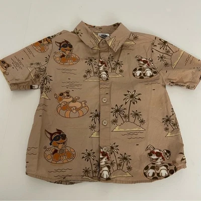 Nickelodeon Paw Patrol Toddle Boys Cotton Button Down Vacation Shirt  4 T - Image 1 of 4