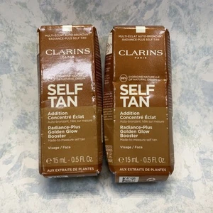 CLARINS Self Tan Radiance-Plus Golden Glow Booster For Face 0.5oz (Lot of 2) New - Picture 1 of 5