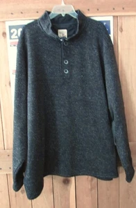 Suéter Pullover Cabeza Roja Para Hombre, Talla 4XL, Henley Peso Pesado Marrón Oscuro - Imagen 1 de 4