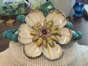 Vintage 80er Jahre Emaille Corsage Armband - Bild 1 von 3