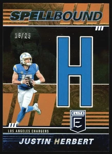 2022 Panini Donruss Elite Spellbound JUSTIN HERBERT "H" Orange /25 #SB-JH1 - Bild 1 von 2