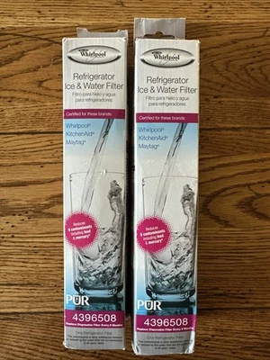 WHIRLPOOL 4396508 PUR Refrigerator Ice Water Filter 2 Pack KItchenAid Maytag - Image 1 of 4