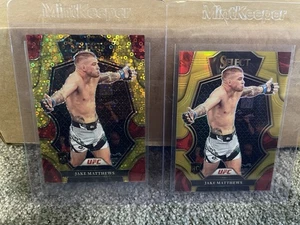 2023 Panini Select UFC Jake Matthews Gold Flash & Disco PRIZM/10 Rookie RC #114 - Picture 1 of 2