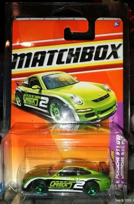 RARE 2011 MATCHBOX PORSCHE 911 GT3 GREEN #12 SPORTS CAR LITTLE WARPED 🆓 CASE  - Image 1 of 4