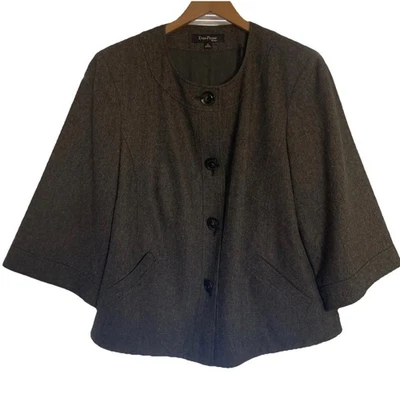 Chaqueta corta EVAN PICONE gris oscuro 1X hombreras mangas 3/4 forradas Foto 1 de 4