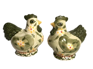 Neu ohne Verpackung Temptations Tara Alte Welt Grün Salz & Pfefferstreuer Hühner Keramik - Bild 1 von 3