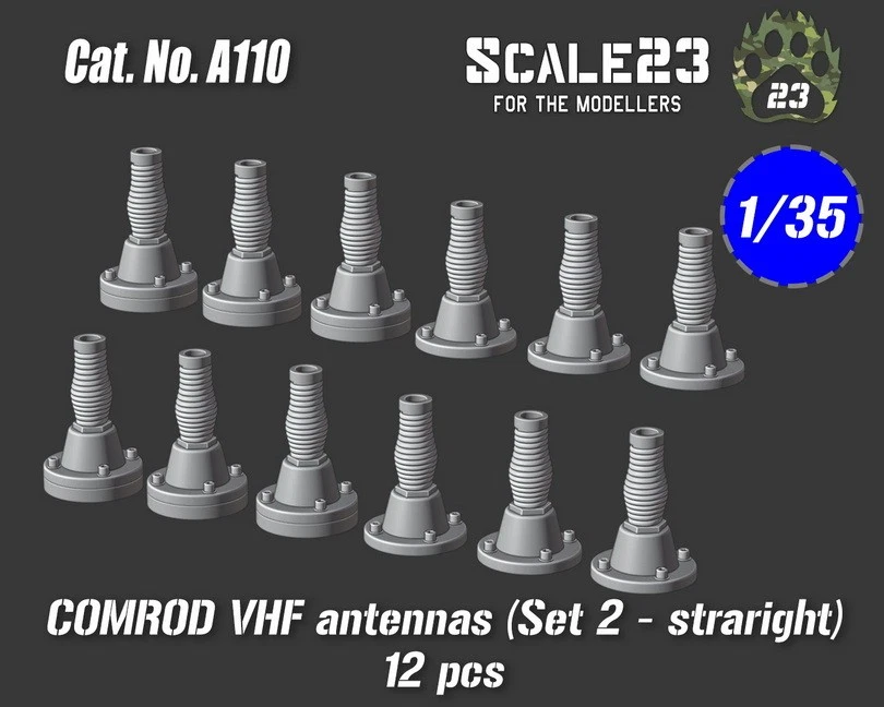 Scale23 1/35 Comrod VHF Antennas Set #2 Straight #1 (2pcs) - Image 1 of 1