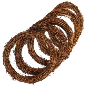 5 Pcs Rattan Garland Wicker Wreaths Decorate Floral Frame for Making Garlands - Picture 1 of 7