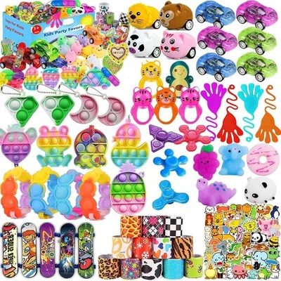 MIVANLIN 119 Pcs Pop Party Favors for Kids 4-8, Fidget Toys Pack, Treasure Multicolor