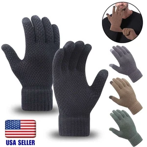 Men Women Winter Snow Gloves Windproof Warm Thick Knit Thermal Insulated Gift US - Picture 1 of 16