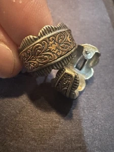 Carolyn Pollack Vintage Sterling 925 und Kupfer geätzte Halbcreolen - Bild 1 von 6