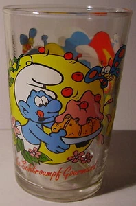 Verre à moutarde SCHTROUMPF Peyo 1996. Schtroumpf gourmand. VM221 - Imagen 1 de 1