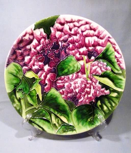 Hand Painted Textured Purple Wisteria Flower 11 1/2" Decorated Plate - Gorgeous! - Picture 1 of 7
