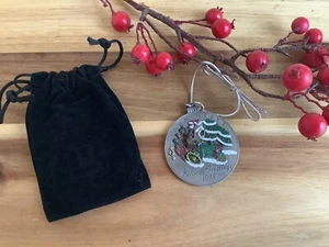1998 John Deere Pewter Christmas Tree Ornament Collectible #3 In Series NEW - Picture 1 of 2