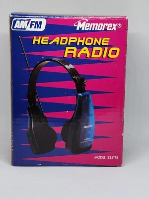 Auriculares Radio AM/FM Memorex Vintage Años 90 Azul Translúcido 224TRB Foto 1 de 4
