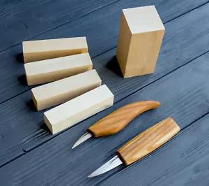 Juego de herramientas de cuchillos de talla de madera para cuchillos de escultura pequeños + bloques de madera BeaverCraft - Imagen 1 de 11