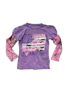 Buck Wear XS 2-4 Purple "I Love America" Long Sleeve T-Shirt #8630 - Picture 1 of 9