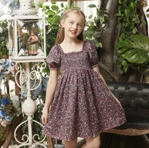 Toddler girls 4-5T Floral smocking high-waist dress - Picture 1 of 3