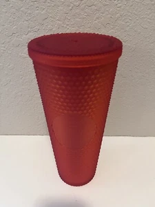 Starbucks Winter Valentine Limited Edition Studded Tumbler 24oz - NEON CORAL - Picture 1 of 1