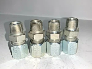 EATON 3/8" NPT TO COMPRESSION UNION FITTING (LOT OF 4) 47205-06-06 - Picture 1 of 5