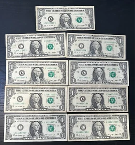 $1 One Dollar Bill Rare Suffix Letter - 2009 Series - One Random Note - Picture 1 of 6