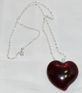 Handgefertigte Blut-Halskette ❤️ rotes Herz 0,925 silberne Halskette - Bild 1 von 6