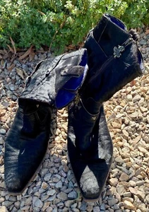 MARK NASON Black/Brown Horsehair Rocker Western Cowboy Boots Sz. 7.5 - Picture 1 of 17