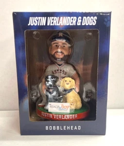 2024 Houston Astros SGA Justin Verlander & Dogs Bobblehead 8/31/24 NIB - Picture 1 of 4