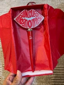 Christian Louboutin CLB Hand Held Two-Sided Red Lip Lips Mirror Novelty vip gift - Picture 1 of 6