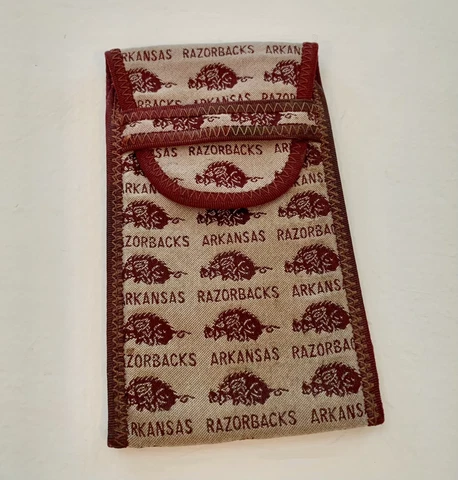 Arkansas Razorbacks Checkbook Cover Wallet Unisex Hog Print Money Holder Sleeve Cover