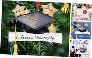 2024 Graduate Ornament, Graduation Cap and Scroll Christmas Ornaments, Senior - Picture 1 of 7