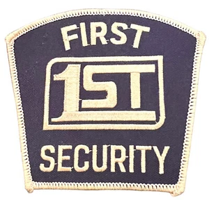PATCH FIRST 1ST SECURITY bestickt marine mit beigem Aufbügeln oder Aufnähen Neu SCHÖN - Bild 1 von 5