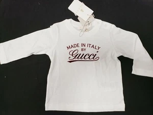 NWT NEW Gucci baby boys orange white logo T-shirt 0/3 3/6 6/9 9/12 18/24m 265391 - Picture 1 of 5