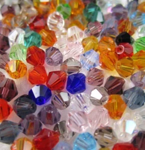 Xinbowen DIY 4Mm 1000Pcs Bulk Faceted Bicone Crystal Glass Beads with Container  - Picture 1 of 12