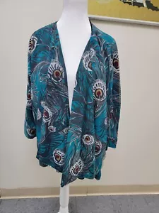 Ny Collection Summer Peacock Jacket L NWT - Picture 1 of 10